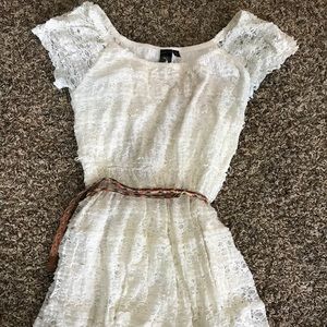 SOLD White /cream lace dress with belt